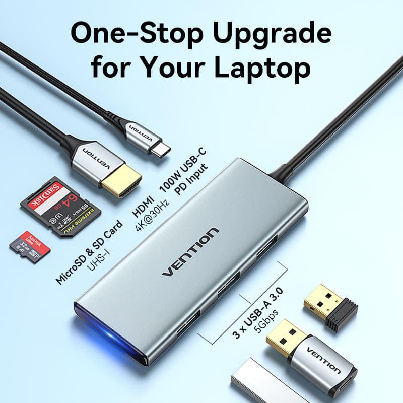 Vention 7-in-1 USB-C Docking Station - Image 5