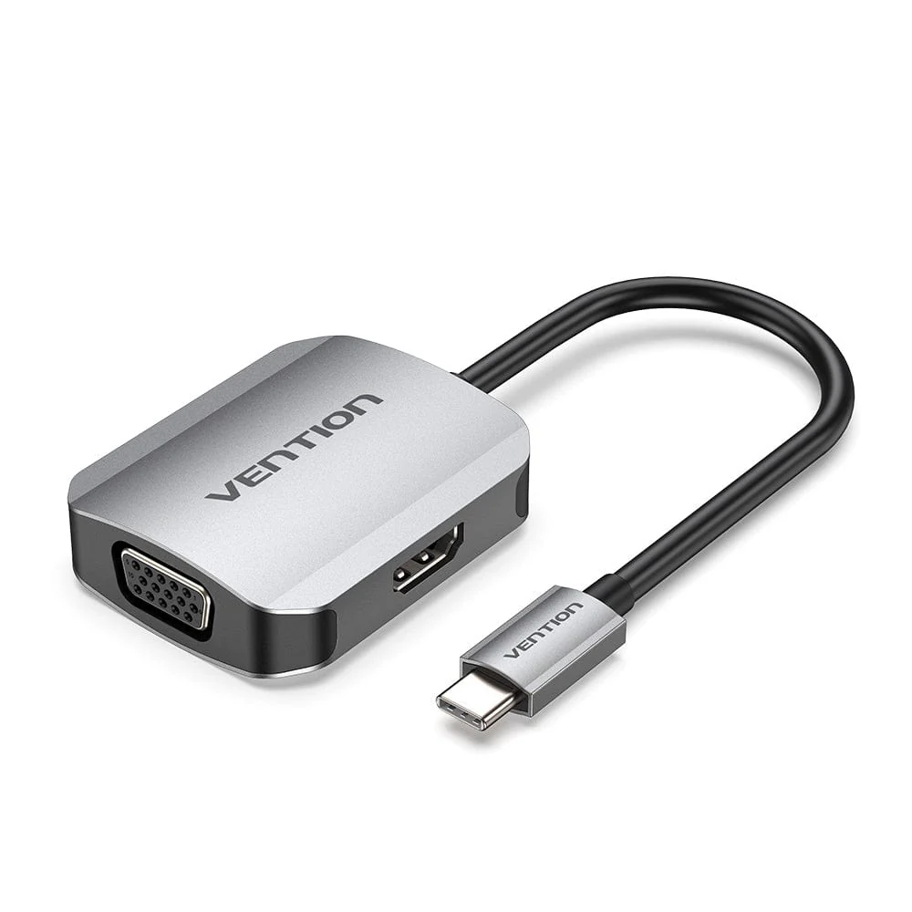 Vention USB-C to HDMI™/VGA Converter 0.15M Gray Aluminum Alloy Type