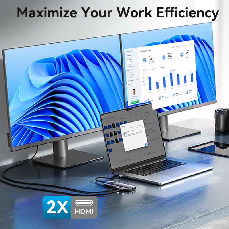 Vention 9-in-1 USB-C MST Docking Station - Image 6