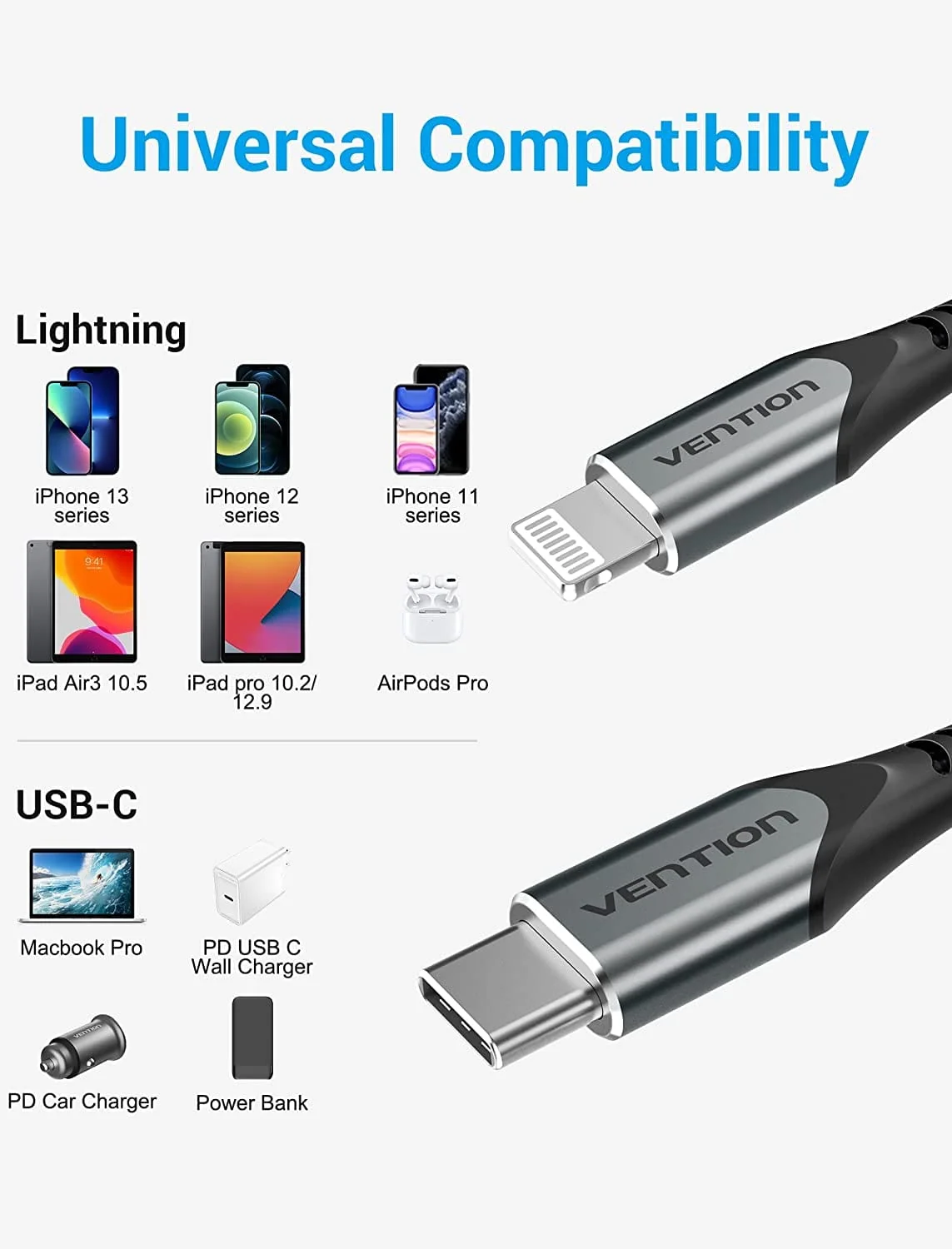 Vention USB 2.0 C to Lightning Cable  Aluminum Alloy Type - Image 6