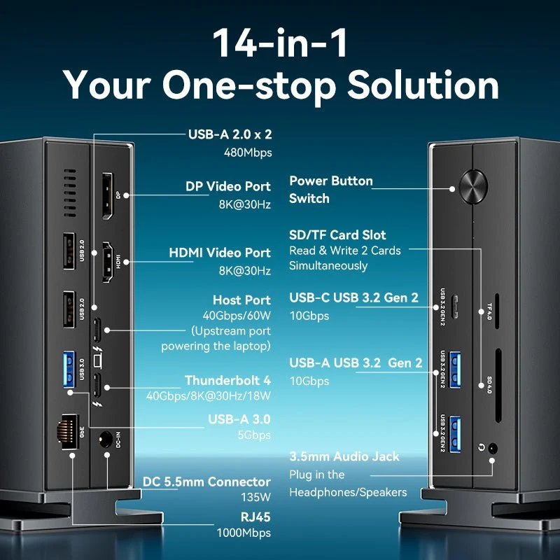 Vention 14-in-1 Thunderbolt 4 Docking Station - Image 3