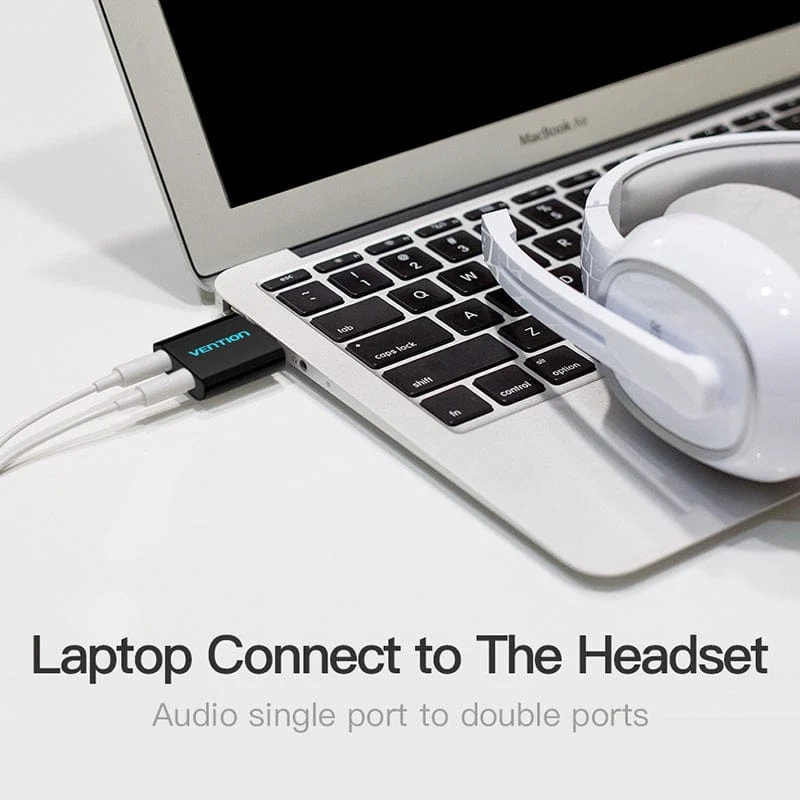 Vention USB External Sound Card Black Metal Type - Image 4