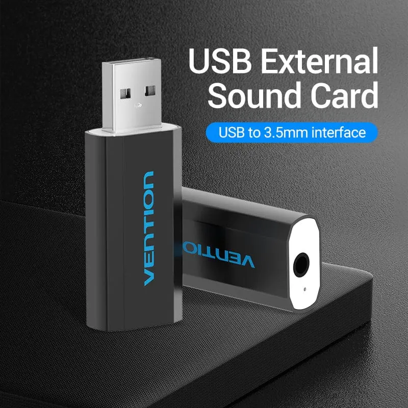Vention USB External Sound Card Black Metal Type (CTIA) - Image 4