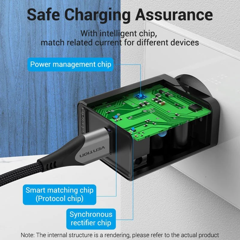 Vention 1-Port USB Wall Charger 22.5W EU-Plug - Image 6