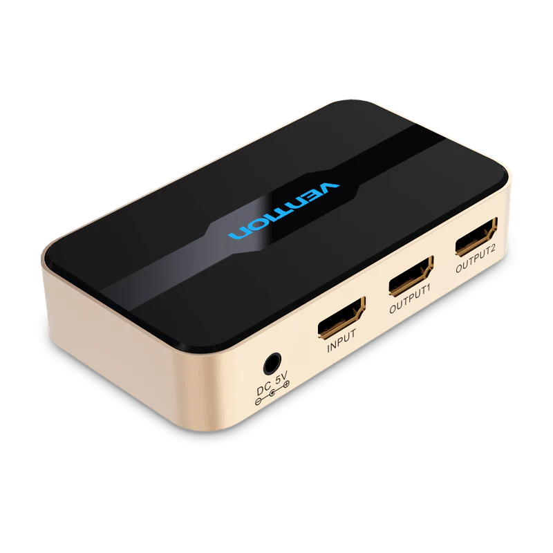 Vention 1 In 2 Out HDMI Splitter 4K@30Hz Gold Aluminum Alloy Type - Image 10