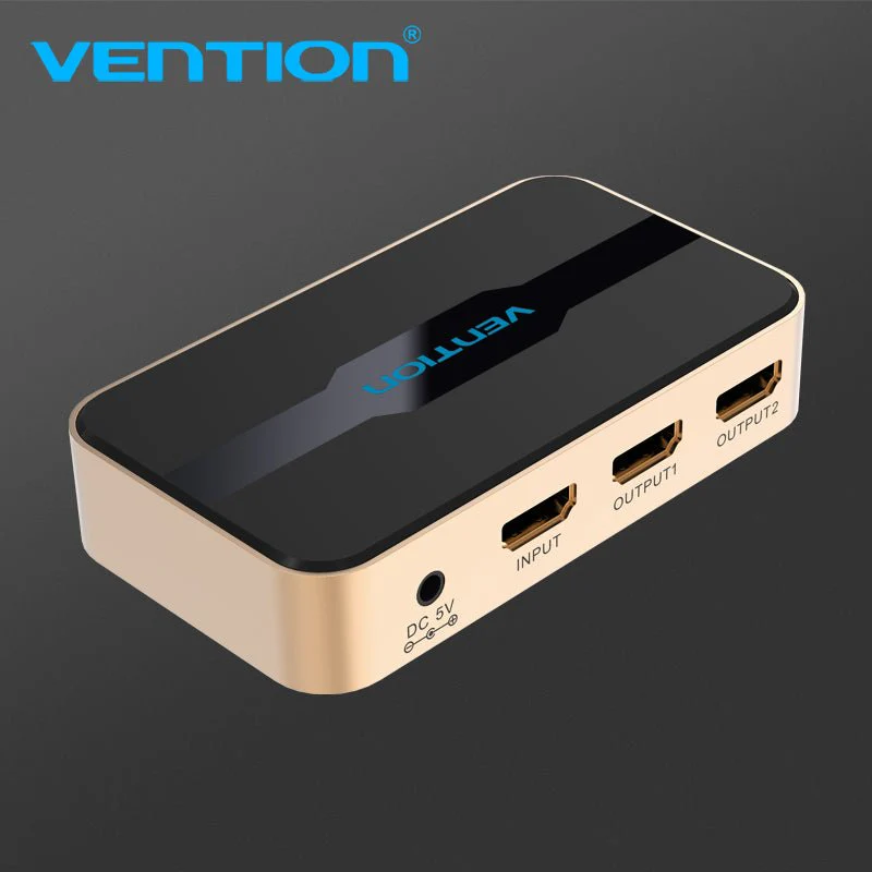 Vention 1 In 2 Out HDMI Splitter 4K@30Hz Gold Aluminum Alloy Type - Image 12