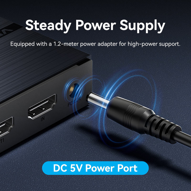 Vention 1-In & 8-Out HDMI™ Splitter 4K@60Hz Black Aluminum Alloy Type EU Standard - Image 11