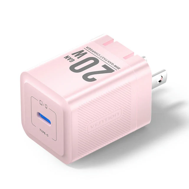Vention 1-Port USB-C GaN Charger (20W) US-Plug Black - Image 2