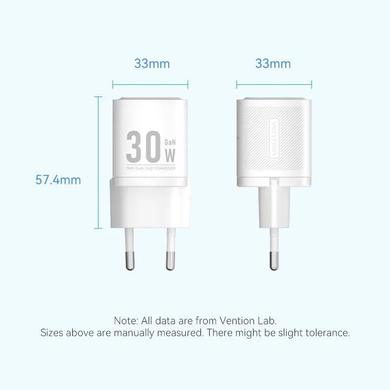 Vention 1-Port USB-C GaN Charger (30W) EU-Plug - Image 13
