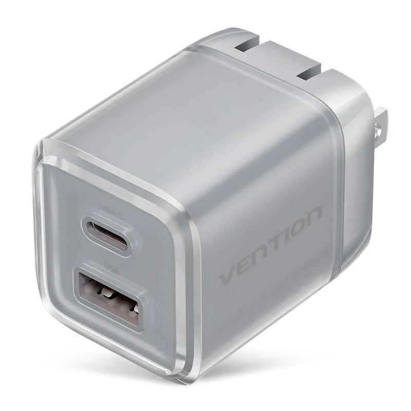 Vention 2-Port USB (C + A) GaN Charger (30W/30W) US-Plug
