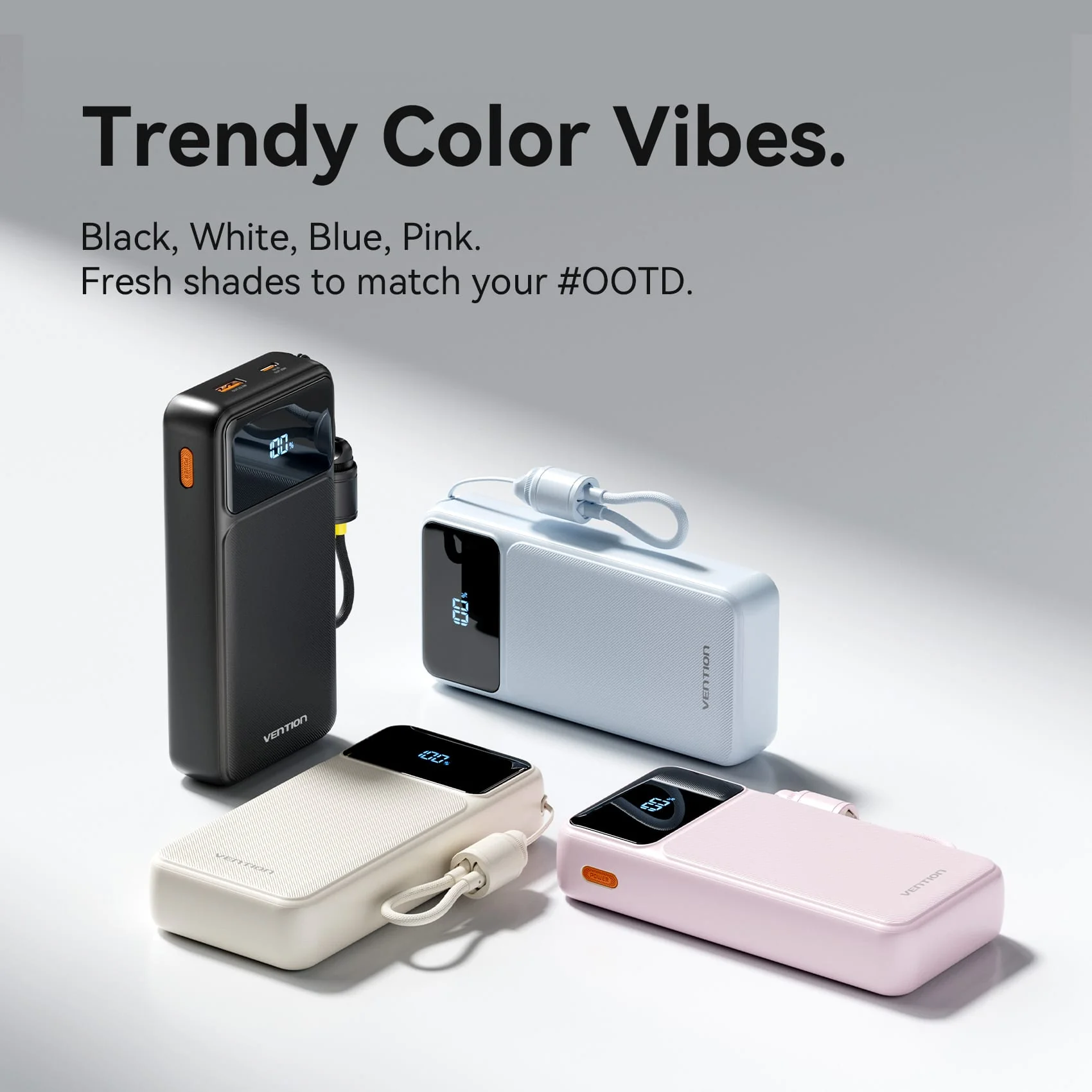 Vention 20000mAh Power Bank (USB-C + USB-A) with Built-in Cable 22.5W - Image 11