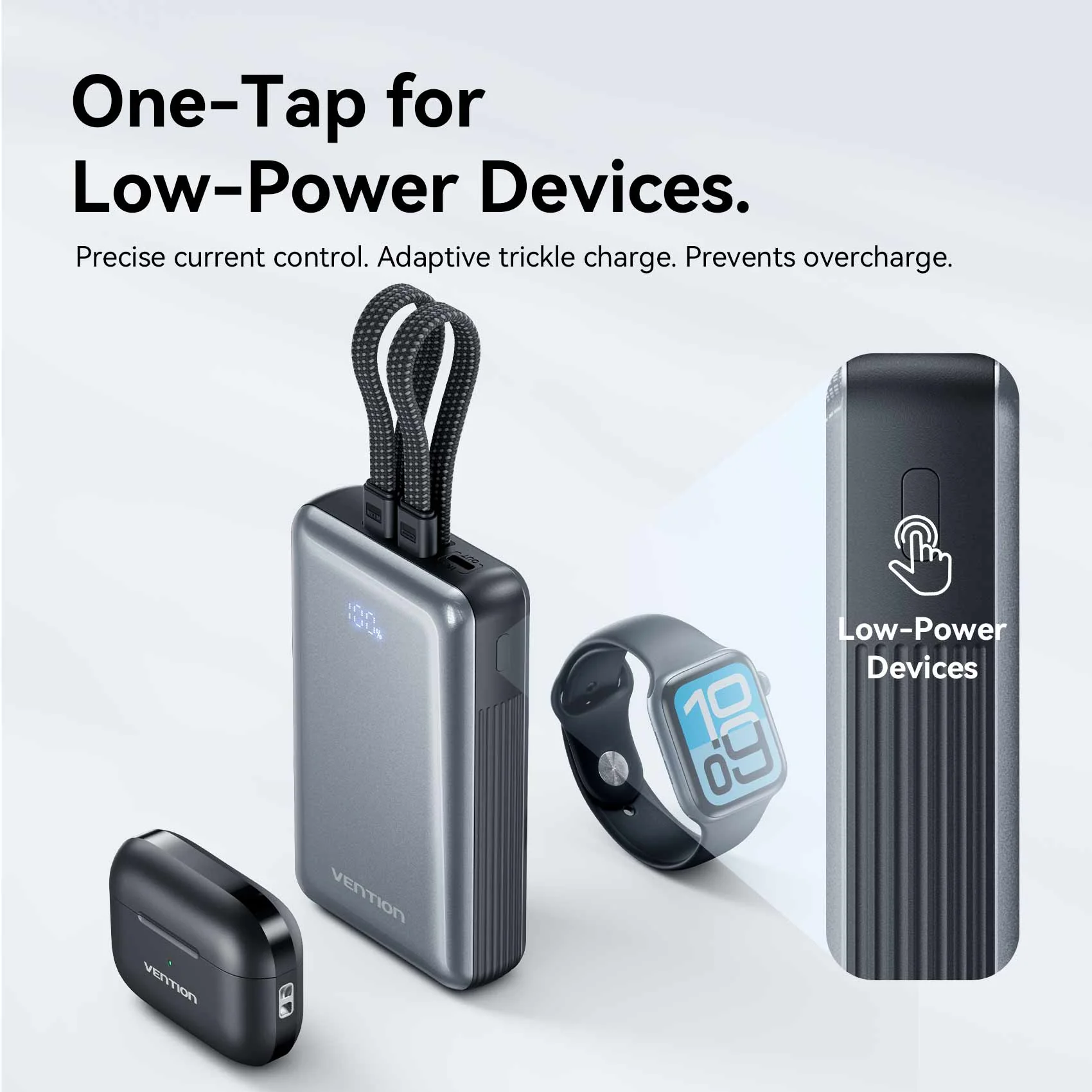 Vention 20000mAh Power Bank with Built-in USB-C and Lightning Cables 35W - Image 7