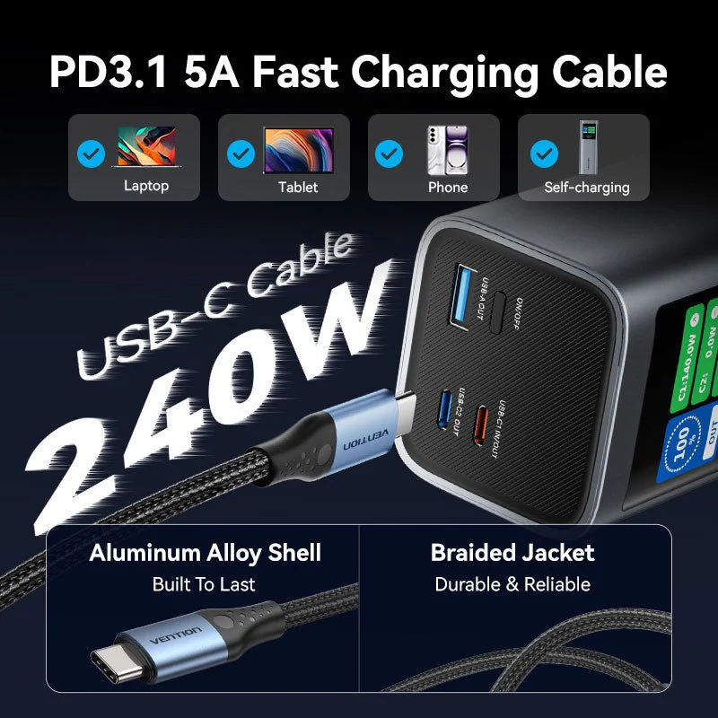 Vention 27000mAh Power Bank 140W - Image 5