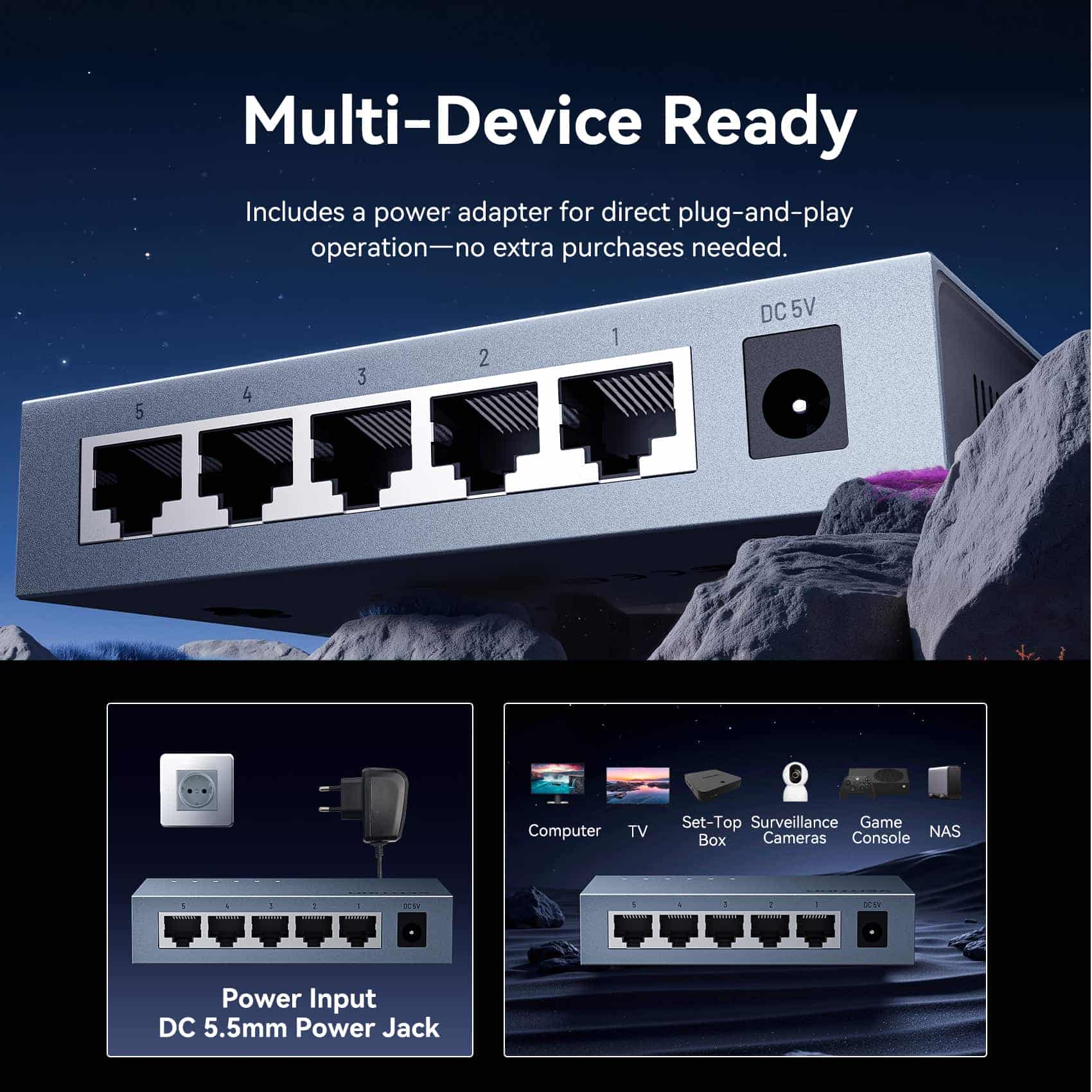 Vention 5-Port 100Mbps Ethernet Switch - Image 10