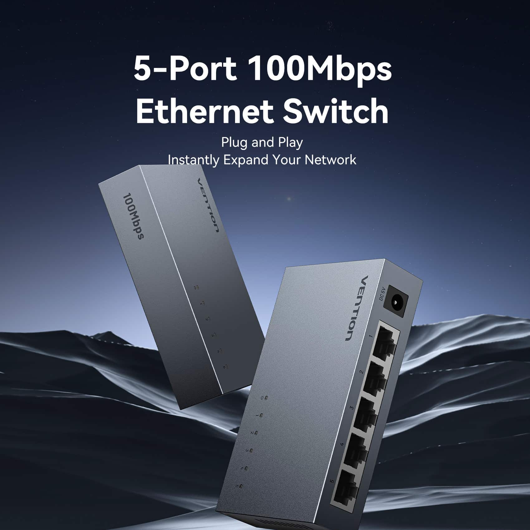 Vention 5-Port 100Mbps Ethernet Switch - Image 2