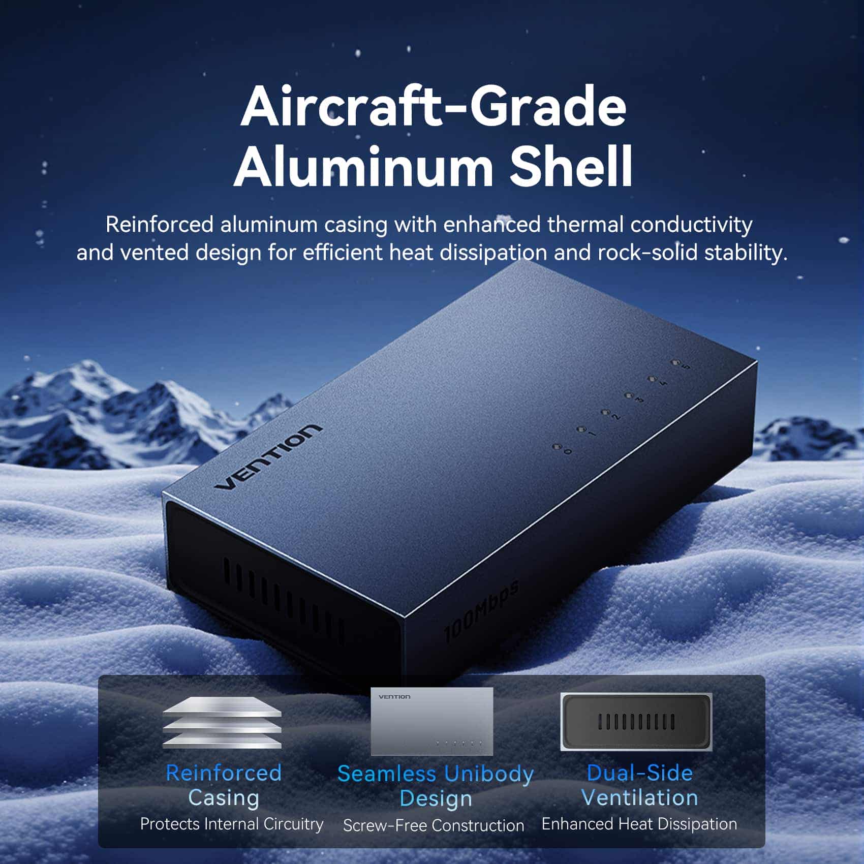 Vention 5-Port 100Mbps Ethernet Switch - Image 9