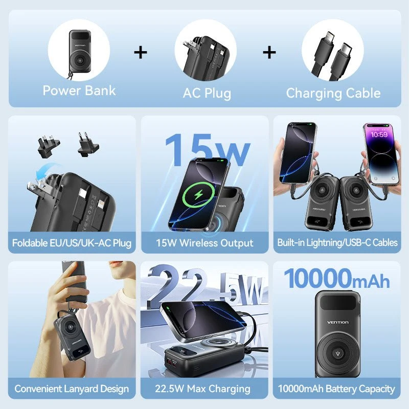 Vention 10000mAh Power Bank - Image 4
