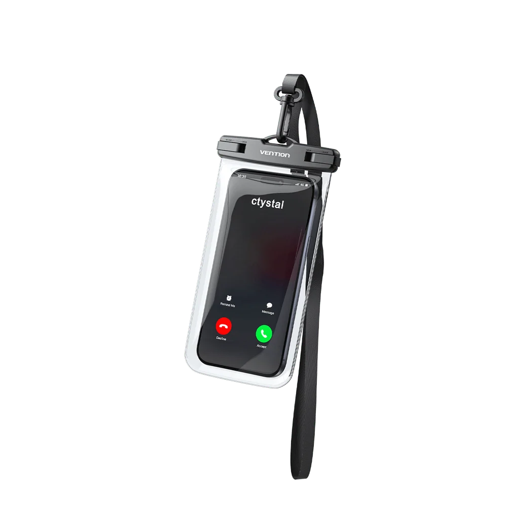 Vention 7.2-Inch Floating Shockproof Airbag Waterproof Phone Pouch with Lock Seal Black - Image 16