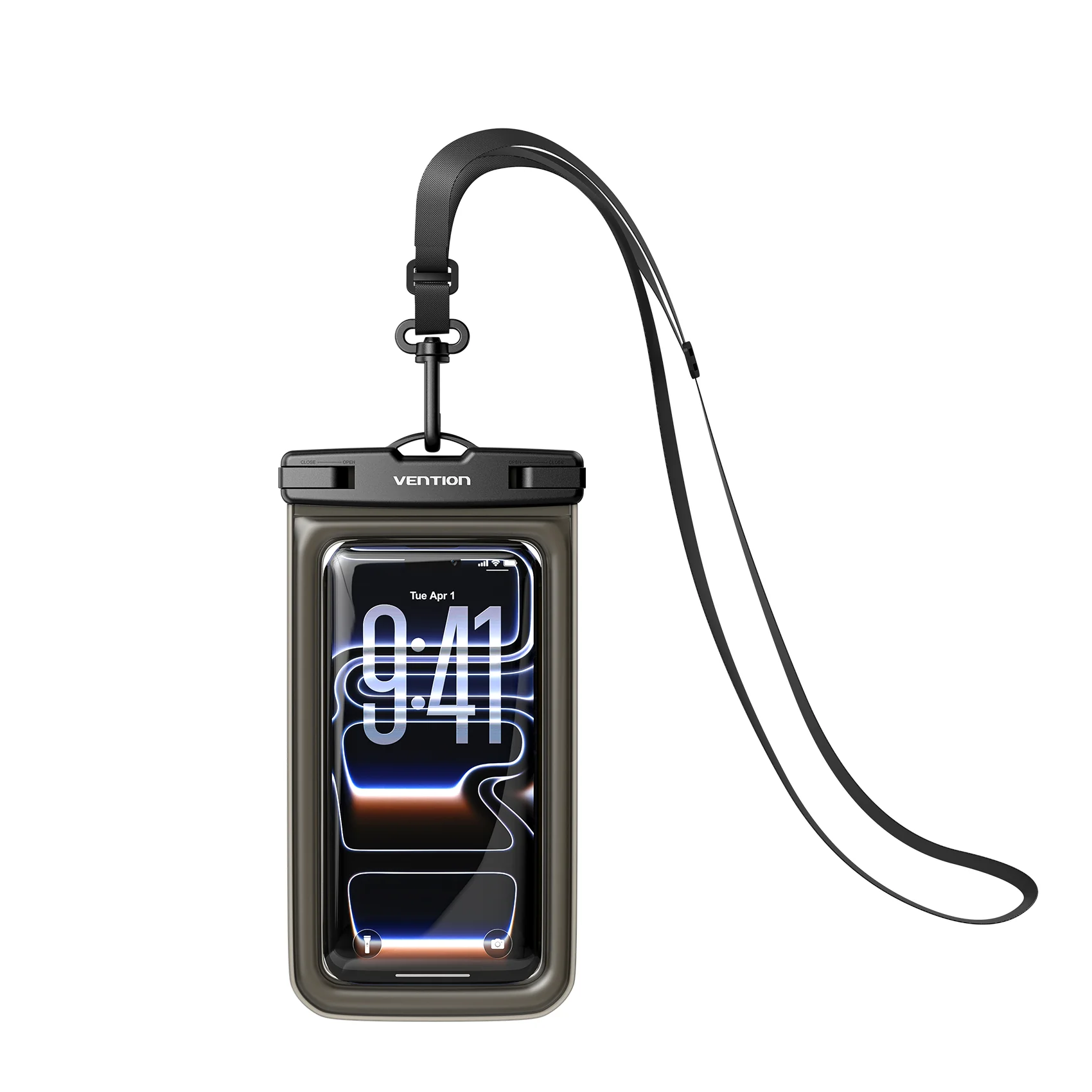 Vention 7.2-Inch Shockproof Black-Edged Waterproof Phone Pouch with Lock Seal Black - Image 18