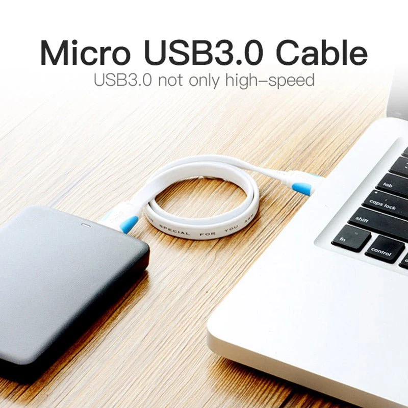 Vention Flat USB3.0 A Male to Micro B Male Cable - Image 6