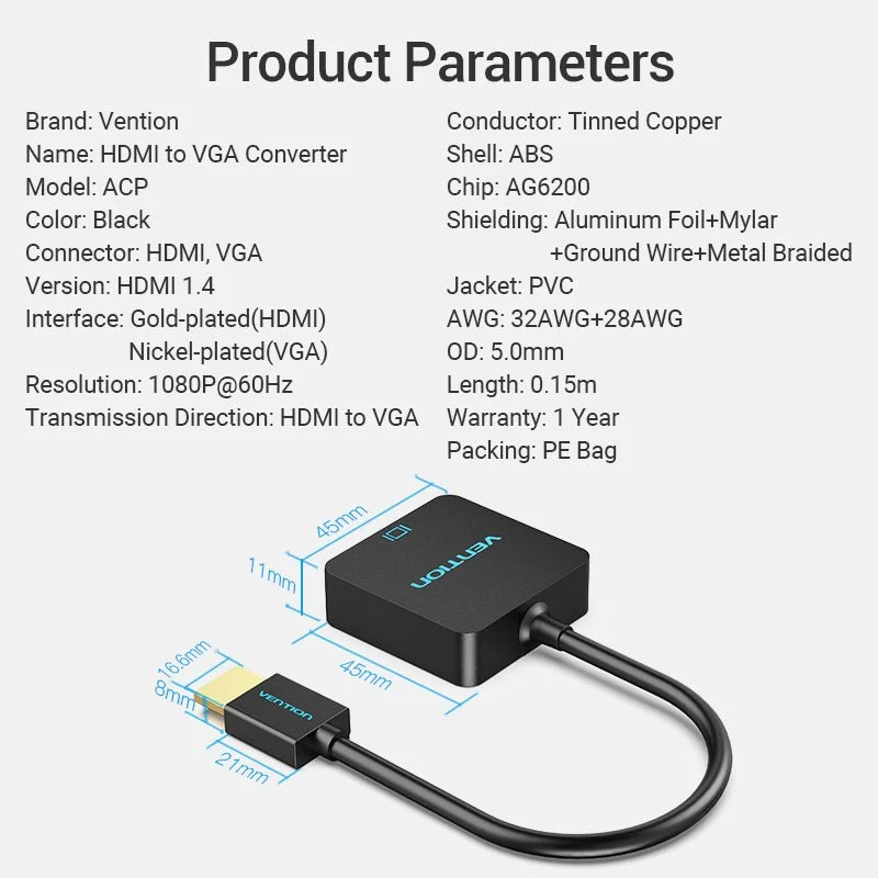 Vention HDMI™ to VGA Converter Black - Image 8