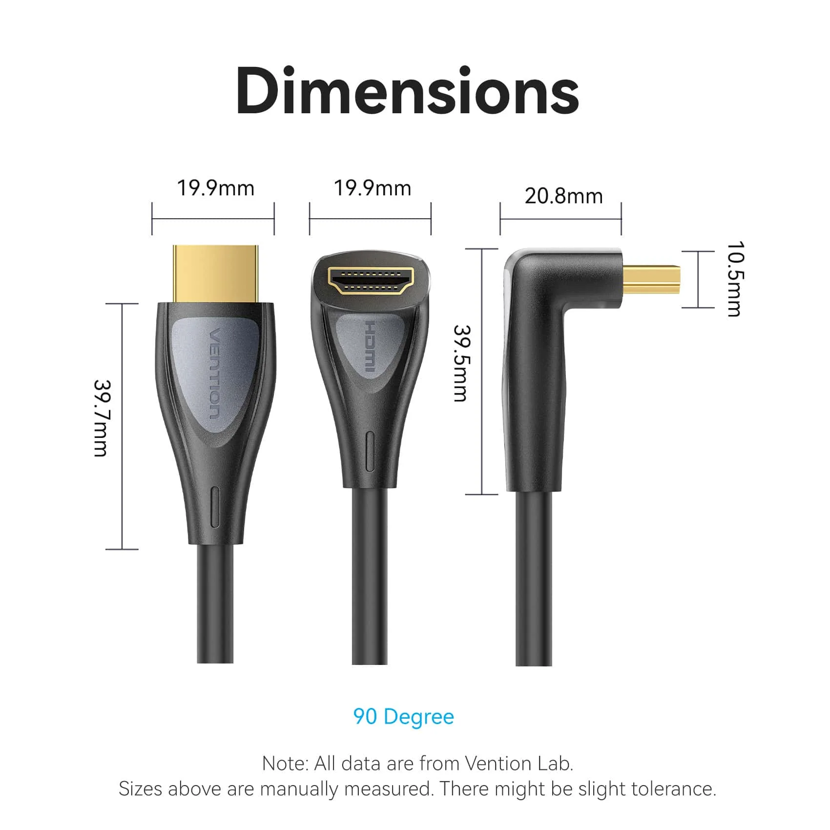 Vention HDMI™-A Male to Male 4K HD Right Angle Cable 90 Degree - Image 15
