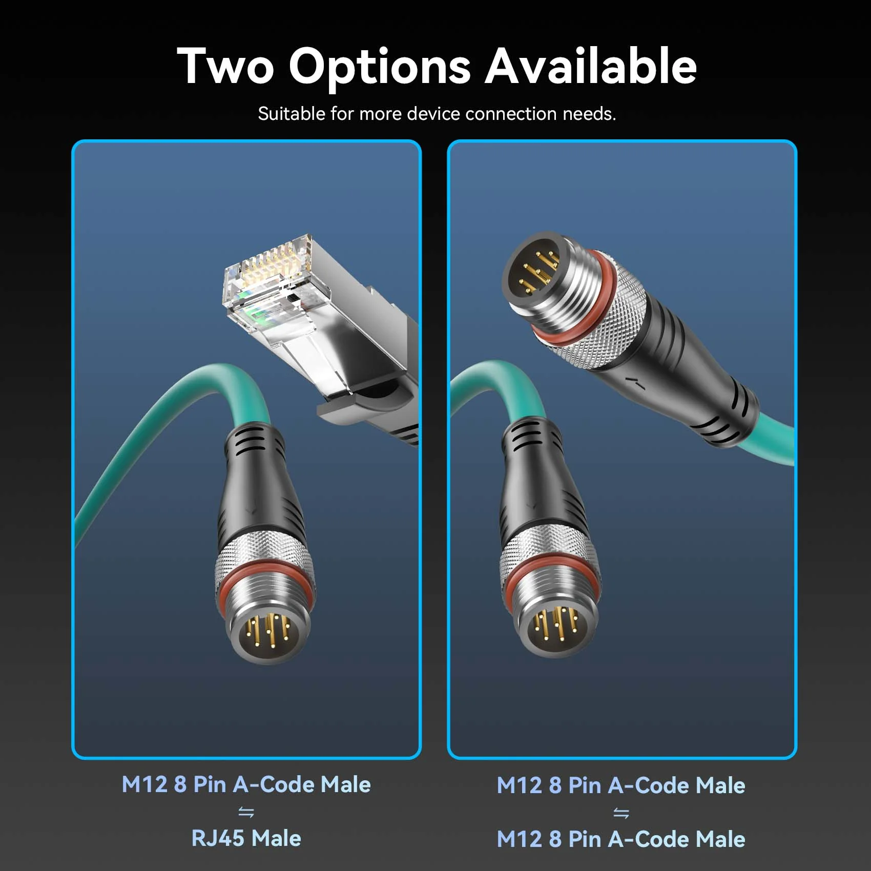 Vention M12 8 Pin A-Code to RJ45 Ethernet Patch Cable - Image 11
