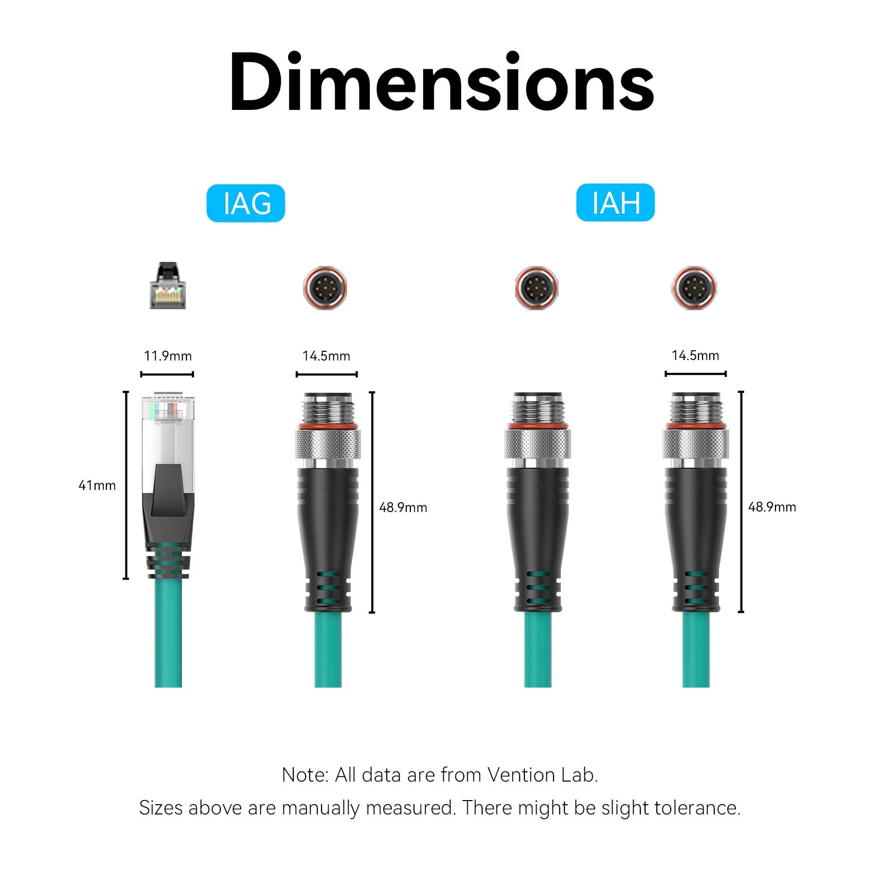 Vention M12 8 Pin A-Code to RJ45 Ethernet Patch Cable - Image 14