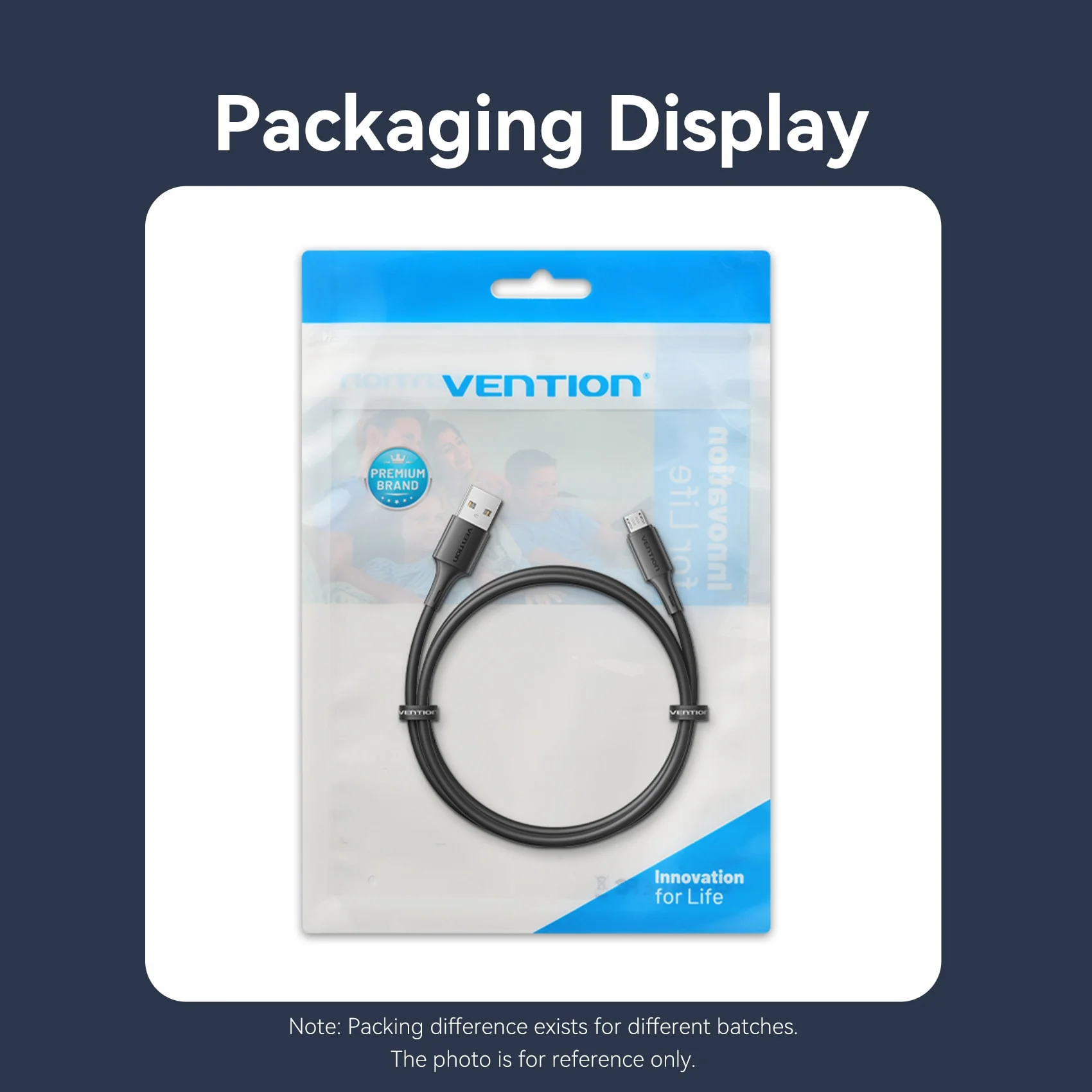 Vention USB 2.0 A Male to Micro-B Male 2A Cable 0.25M Black PVC Type - Image 13