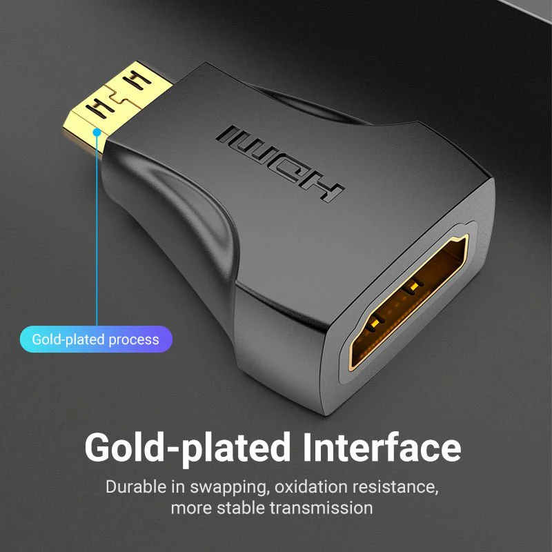 Vention Mini HDMI Male to HDMI Female Adapter Black - Image 5