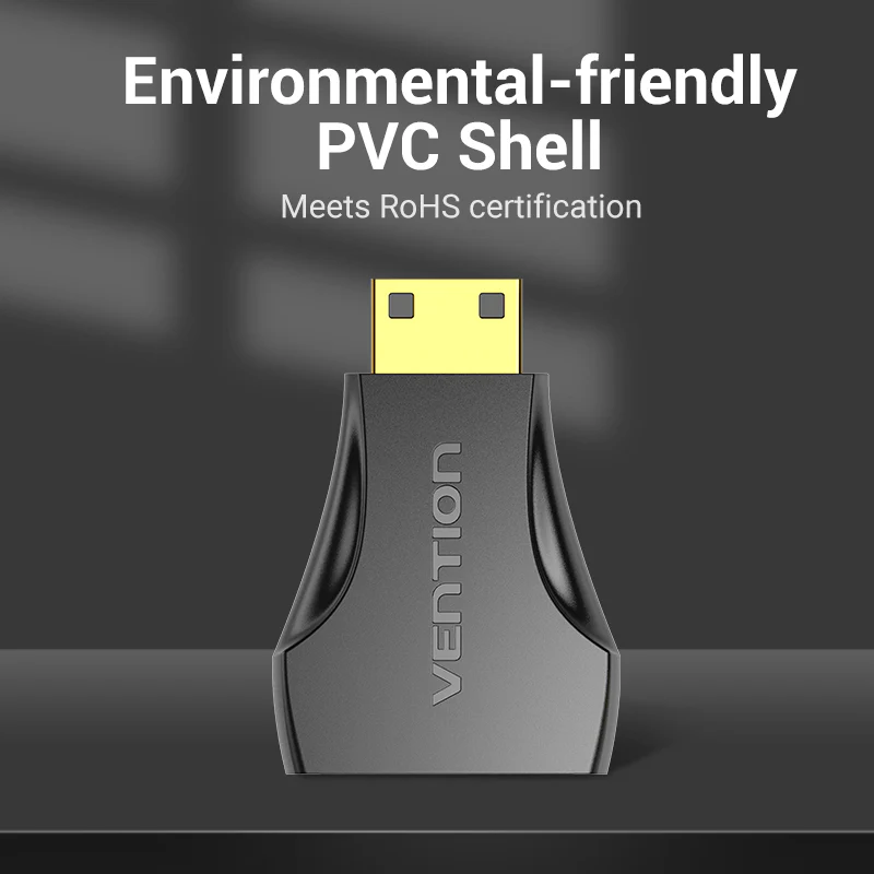Vention Mini HDMI Male to HDMI Female Adapter Black - Image 7