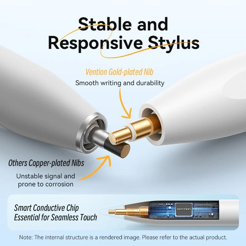 Vention Stylus Pen for iPad with Palm Rejection & Touch Switch White - Image 9