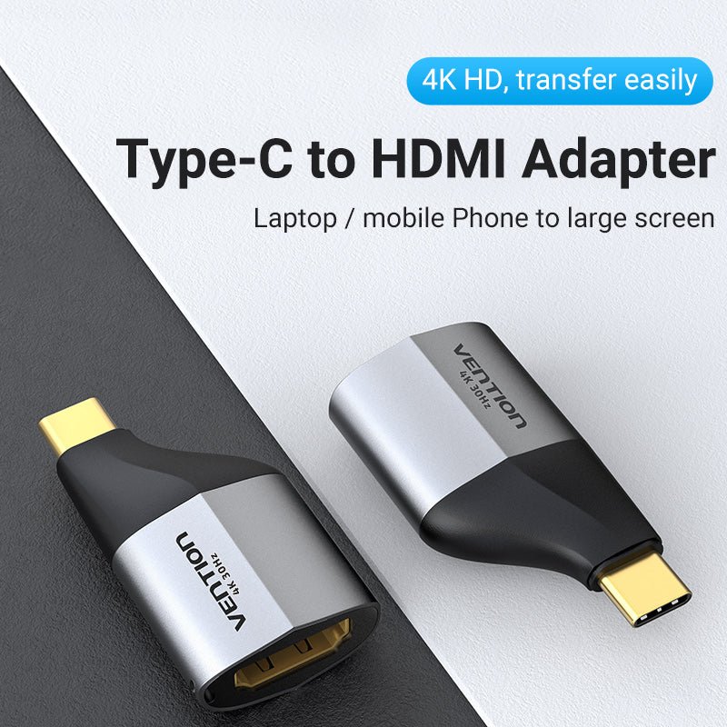 Vention type-C to HDMI Adapter Gray Aluminum Alloy Type - Image 2