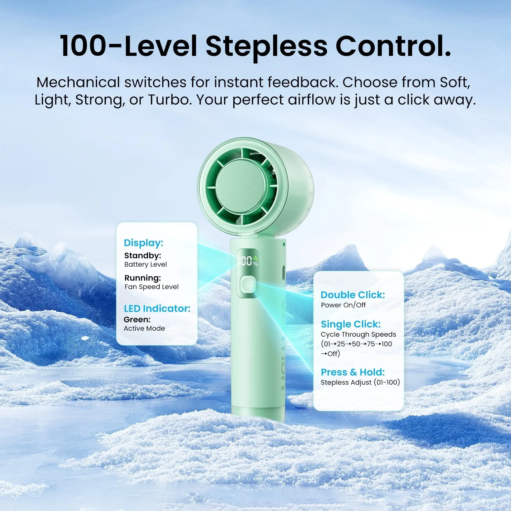 Vention Ultra-Light Foldable Handheld Fan - Image 8