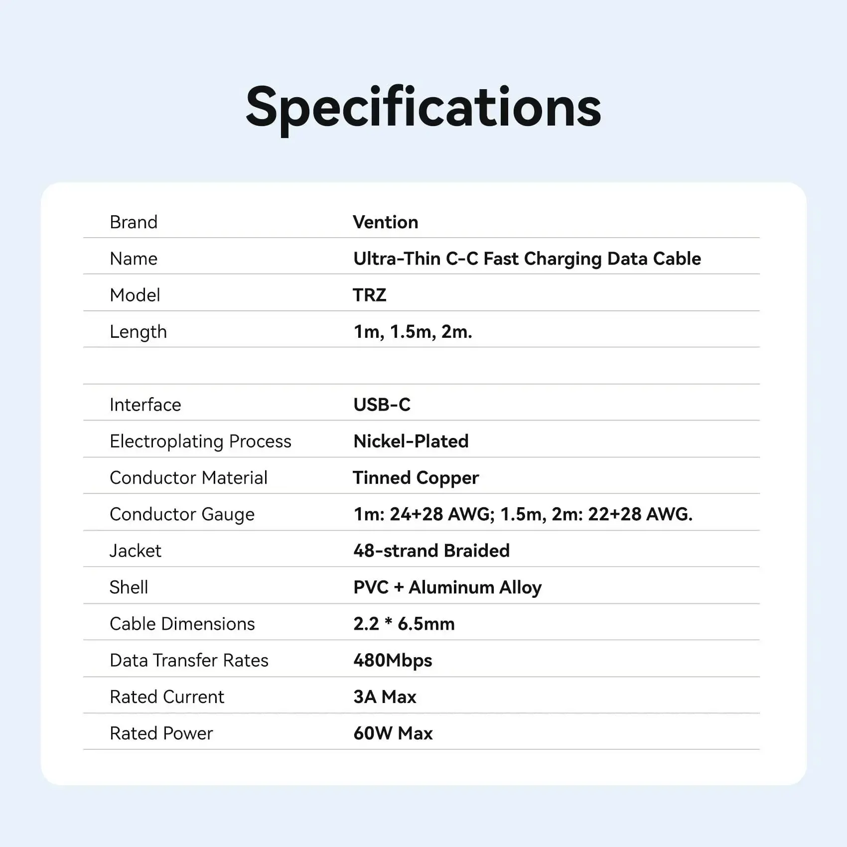 Vention USB 2.0 Type-C Cable - Image 17