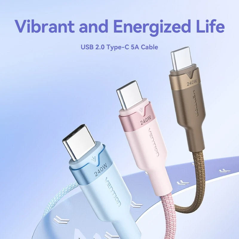 Vention USB 2.0 Type-C Male to Type-C Male 5A Cable Aluminum Alloy Type - Image 6