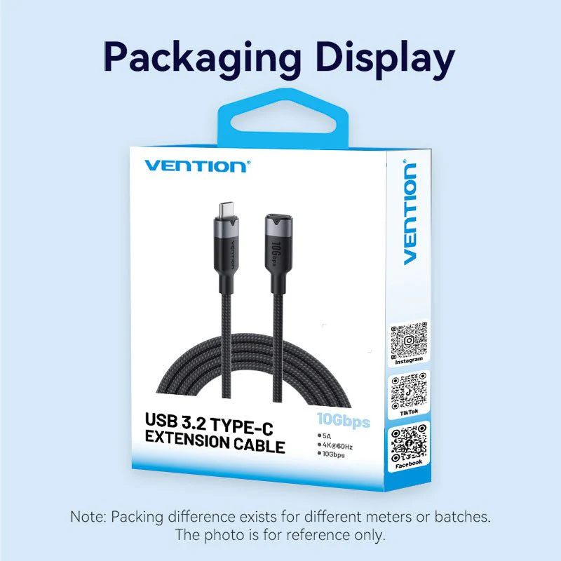 Vention USB 3.2 Gen2 C Male to C Female 10Gbps Extension Cable Aluminum Alloy Type - Image 14
