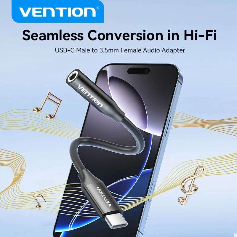 Vention USB-C Male to 3.5mm Female Audio Adapter - Image 14
