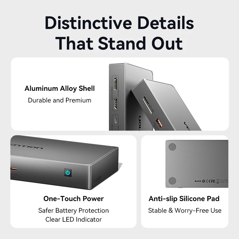 Vention 11-in-1 USB-C DisplayLink Docking Station - Image 15