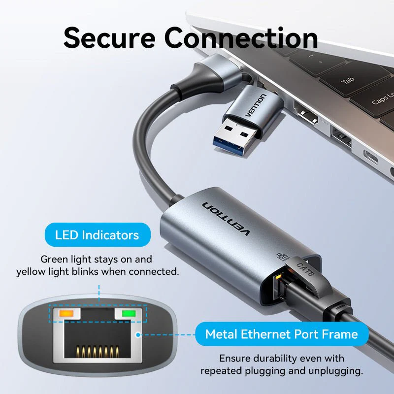 Vention USB-C/USB-A to Gigabit Ethernet Adapter - Image 3