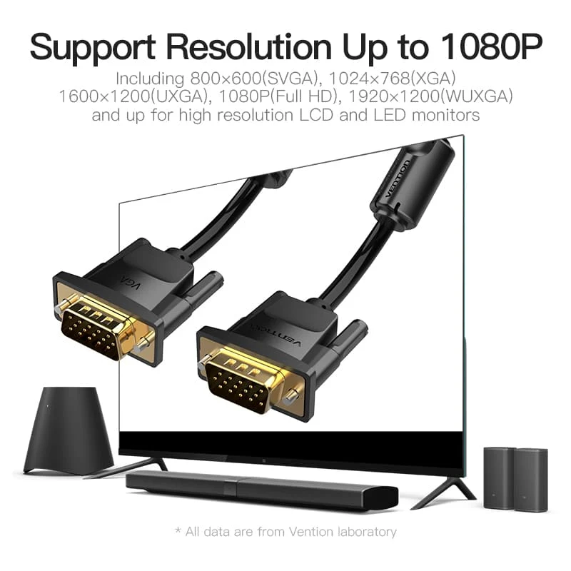 Vention VGA(3+9) Male to Male Cable 8M Black - Image 10