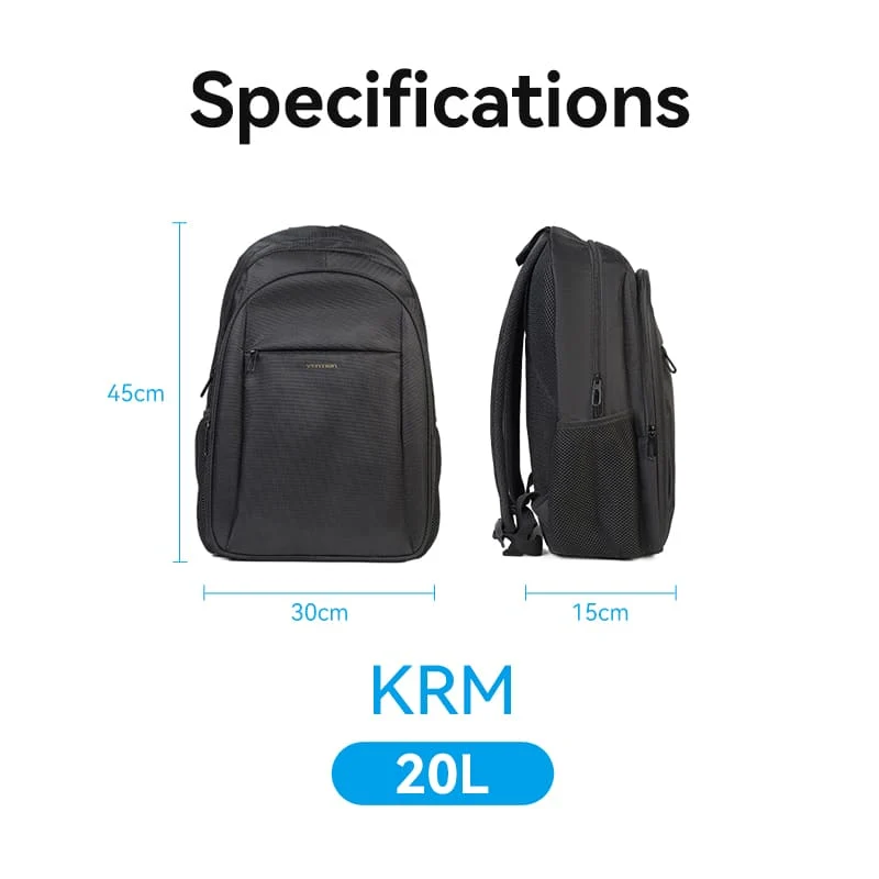 Vention Water-Repellent Laptop Backpack Black - Image 20