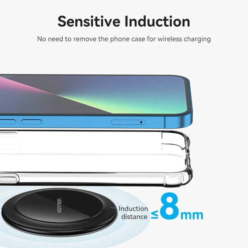 Vention Wireless Charger 15W Black Mirrored Surface Type - Image 9