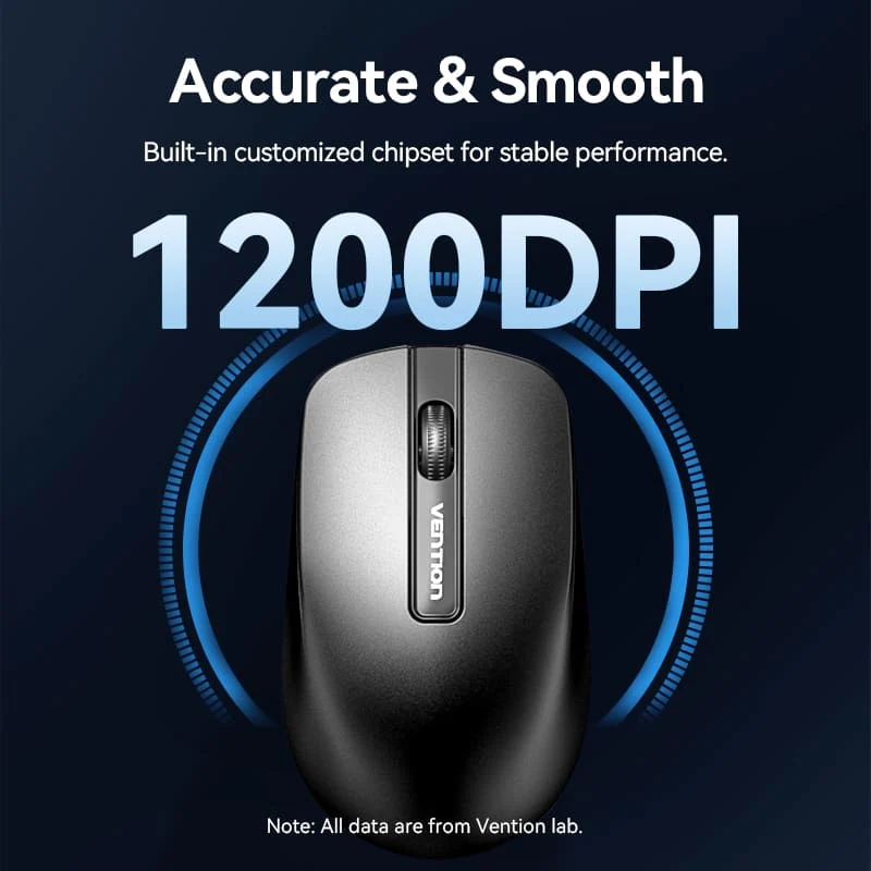 Vention Wireless Full-Sized Keyboard and Mouse Combo with Mouse Pad Black Slim Type - US English Layout - Image 10