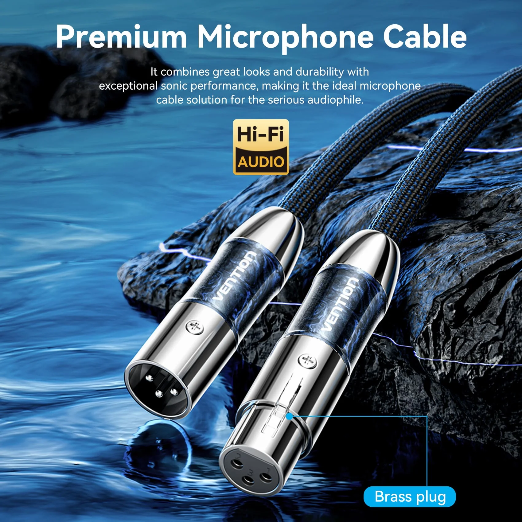Vention XLR Male to XLR Female Microphone Cable (Hi-Fi) - Image 3